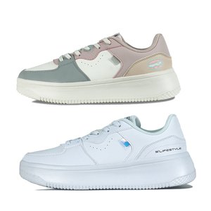 361度女鞋小白鞋2022年春季新款白色运动鞋361皮面轻便休闲鞋6614