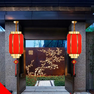 喜庆全铜阳台红灯笼吊灯中国风新年户外防水别墅庭院大门乔迁挂饰