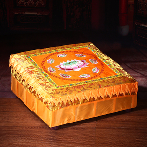 佛堂寺院寺庙用品家用拜佛垫实木皮革拜垫拜凳拜椅打坐垫佛教用品