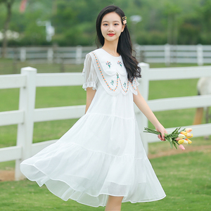 初中生雪纺连衣裙