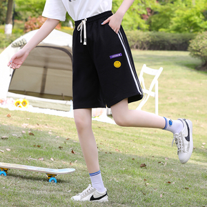 运动五分裤中裤少女夏季薄款初中学生高中女生夏装宽松阔腿短裤子