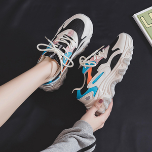 阿比让2021年春夏新款潮酷拼接网面透气休闲鞋厚底增高轻盈老爹鞋