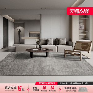 高级灰地毯客厅轻奢高级感现代简约茶几毯深色耐脏卧室2024新款