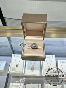 二手真品99新bvlgari宝格丽18k白金满钻祖母绿蛇头戒指57号_阿里巴巴