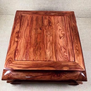 荣禧堂正宗海南黄花梨老料虎纹鬼眼满纹小茶几案几海黄底座