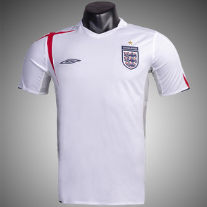 2006世界杯英格兰主场短袖足球服4号杰拉德7号贝克汉姆复古球衣