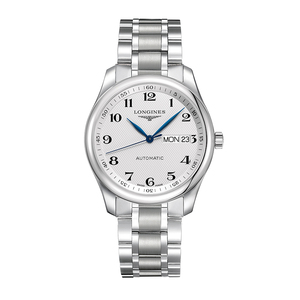 瑞士浪琴男表 名匠系列蓝刚针机械钢带手表腕表l2.755.4.78.