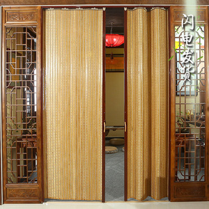 高档竹帘推拉门简易折叠门帘隔断竹窗帘卷帘店铺商场别墅居家直销