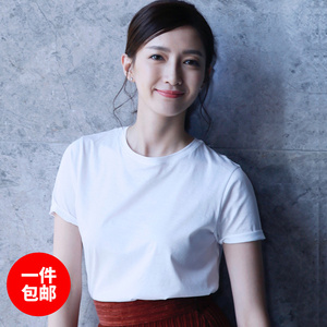 热巴娜扎刘雯江疏影明星同款白色短袖t恤女宽松百搭情侣装夏装潮