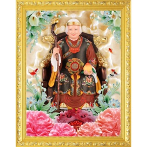 大小款黑老太太黑妈妈神像画像挂像卷轴挂画自粘贴画可带实木相框