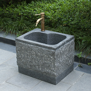 石头拖把池阳台户外庭院拖布池室外花园水槽大理石水池墩布池石材