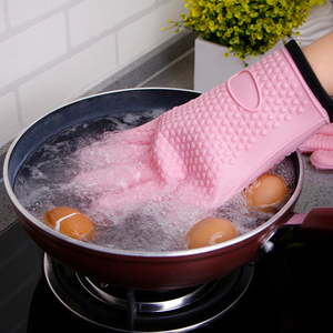 蒸锅微波炉手套隔热手套加厚硅胶耐高温烤炉防烫烘培烤箱厨房手套