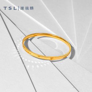 000人付款天猫tsl谢瑞麟黄金手镯镜面金工艺素金手镯足金手饰女士新品