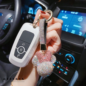 奔驰汽车钥匙扣挂件镶钻米奇高档女神款宝马网红米妮车钥匙链挂饰