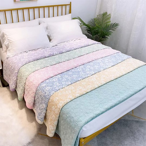 韩式立体雕花雪芙绒绗缝高温砂洗棉花盖毯填充新疆水洗棉花毯子