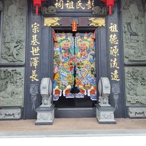 宗庙农村祠堂祖屋道观大门茶楼古宅彩绘门神别墅寺庙进户围墙大门