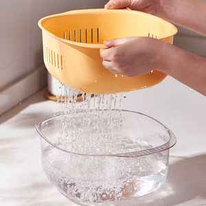 麦宝隆洗菜盆沥水篮厨房双层洗菜篮滤水洗水果神器淘菜盆水果盘