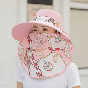 遮阳帽女防晒帽遮脸太阳帽全方位防紫外线全脸遮脖子夏季大檐帽子