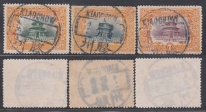 清代老邮票-纪2 宣统登基纪念邮票一套，均销胶州腰框干支邮戳。