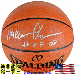 美国直邮 火箭队 奥拉朱旺 亲笔签名 斯伯丁篮球 fanatics认证
