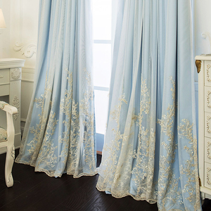 双层窗帘窗纱卧室欧式