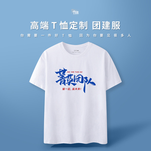 菁英团队集体活动统一服装团建t恤定制印字文化衫短袖纯棉t桖夏季