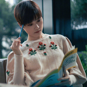 luluins李宇春iu李知恩同款衣服复古慵懒风毛衣套头宽松外穿上衣