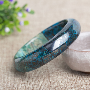 天然青金凤凰松石手镯女异象纹理高瓷蓝