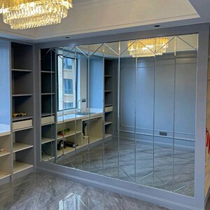 定制拼镜车边菱形镜银镜茶镜灰镜黑镜电视背景墙沙发餐厅艺术玻璃