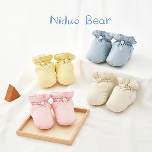 尼多熊宝宝护脚套新生婴儿童鞋套保暖冬天季室内外出加厚羽绒袜