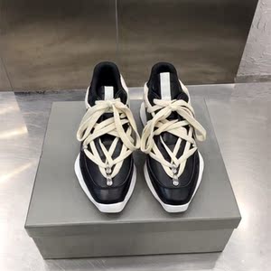 2021新款厚底增高系带休闲平底真皮编织绑带运动跑步五芒星ro女鞋