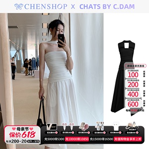 CHATS by C.DAM时尚不对称长Lili连衣裙修身女CHENSHOP设计师品牌