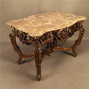 梵尼斯欧洲西洋古董家具意大利极品手工雕刻巴洛克风格茶几小餐桌