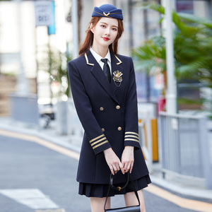 英伦风西装外套女幼儿园职业装教师工作服空姐气质jk制服套装裙冬