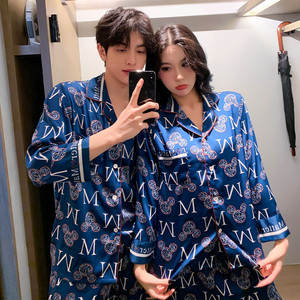 ing&lv/缨旅高档春秋款情侣装睡衣冰丝长袖春季丝绸高级感网红一