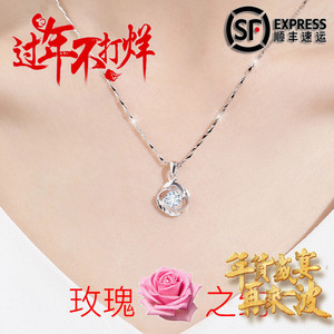 纯银项链金六福图片