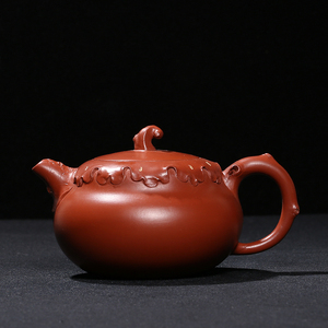 台湾回流老紫砂壶一厂老壶吴同芬制全手工大红袍朱泥枫叶葫芦壶
