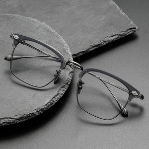 克家纯钛近视眼镜男士款可配度数复古个性眼睛大框架设计师小众