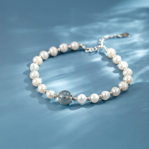 周大福焕美淡水珍珠手链女生纯银手串女2022年新款ins小众设计感