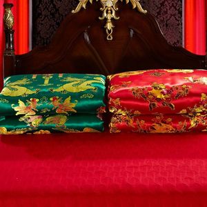杭州丝绸被套织锦软缎被罩结婚庆大红龙凤百子被面子鸳鸯喜被定做