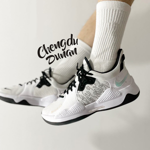 耐克nike pg5 保罗乔治5代泡椒黑白男子低帮实战篮球鞋cw3146-100