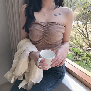 抹胸上衣心机婊设计感露肩百搭大胸妹子裹胸式性感成熟女装气质bf