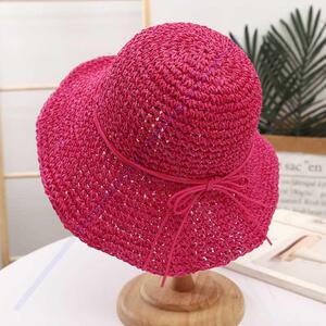 丝带帽子成品手工编织夏凉帽出游遮阳沙滩草帽遮脸百搭帽百搭舒适