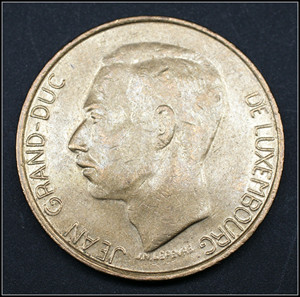 卢森堡5法郎硬币 1986-88年版外国钱币 km60.1.