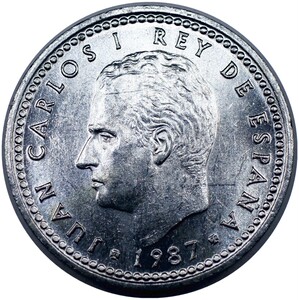 欧洲西班牙1比塞塔硬币 年份随机 胡安卡洛斯一世头像 km821