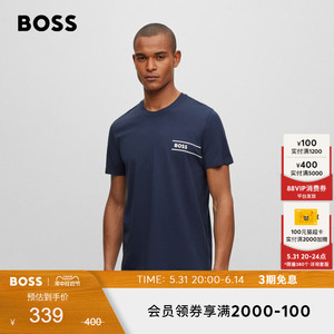 【100%棉】HUGO BOSS雨果博斯男士印花棉质休闲运动短袖T恤
