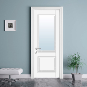 厨房门现代简约玻璃门水性漆纯实木门原木门红胡桃木烤漆门奥古曼