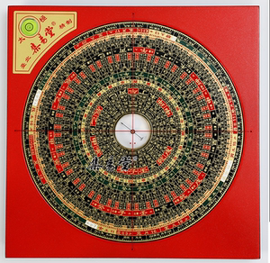 台湾集易堂风水罗盘 7寸5彩色34层三合盘 手工七寸三合玛瑙针天池