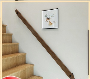 楼梯扶手靠墙实木室内别墅阁楼走廊木质栏杆幼儿园儿童木扶手简约