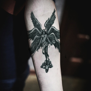 纹身贴防水六翼天使恶魔翅膀男女背部刺青色美女 花臂 贴纸刺青贴